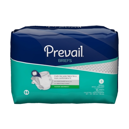 Unisex Adult Incontinence Brief Prevail® Small Disposable Heavy Absorbency