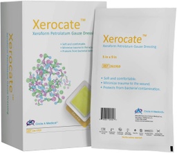 [CIR-261959] Xerocate Petrolatum Gauze Dressing, 5&quot; x 9&quot; Patch Peelable Foil Packs 50/bx